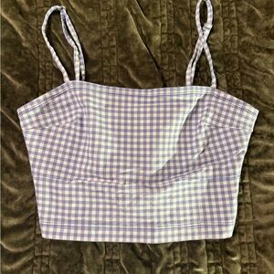Hollister Light Blue Gingham Crop Top